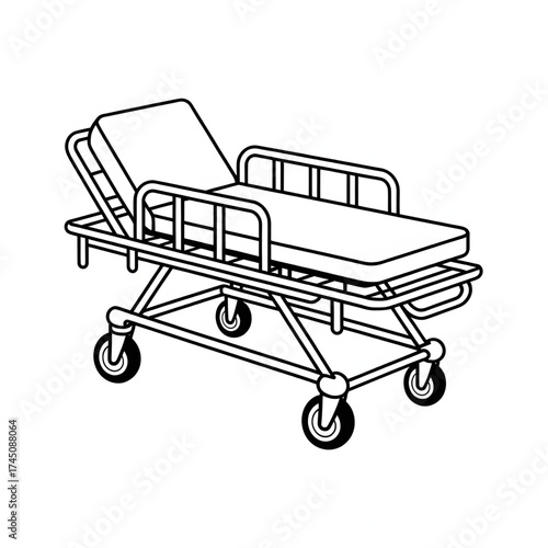A gurney illustration vector style coloring page