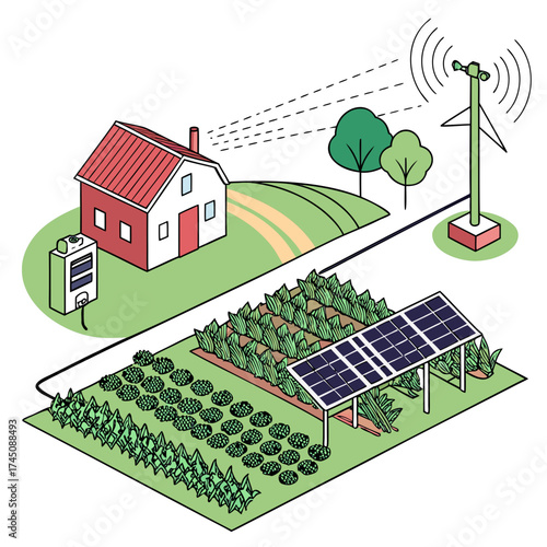 Smart farm with solar power and automated irrigation system