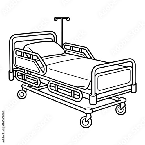 vector illustration of a modern hospital bed