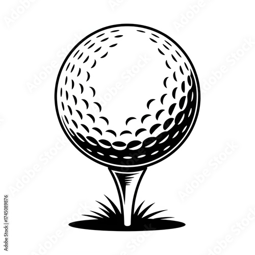 A golf ball illustration vector style coloring page