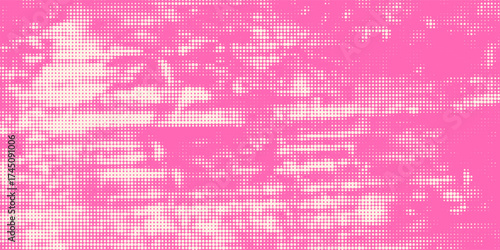 Pink Polka Dot Horizontal Background. Playful Minimal Dotted 1920x1080 social media template backdrop with hand drawn spotted texture. Eps 10