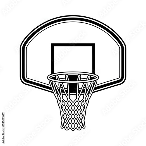 A basketball hoop illustration vector style coloring page