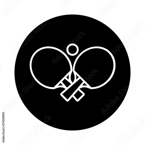 Single Ping pong icon vector graphics. black style vector icons,  vector illustration