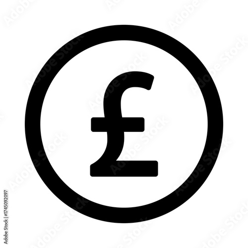 UK pound sterling currency circle icon set, solid and outline design, simple to use for business needs and to complement presentations. vector illustration