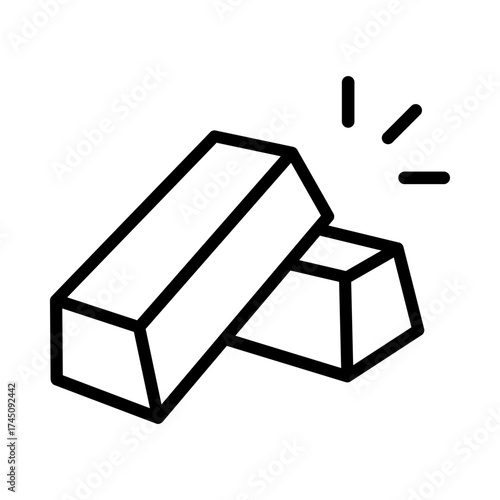 The best Gold Bar icon vector, illustration logo template in trendy style. Suitable for many purposes.
