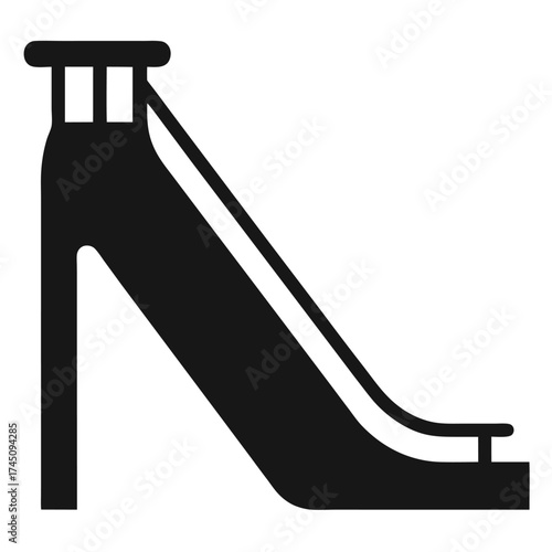 Black slide vector on white background.