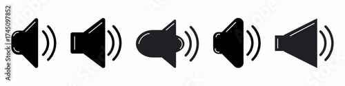 Loudspeaker set. Collection of loudspeaker, volume icon vector. Stock vector.