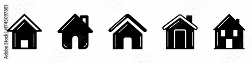 Home button set. Collection of home button icon vector. Stock vector.