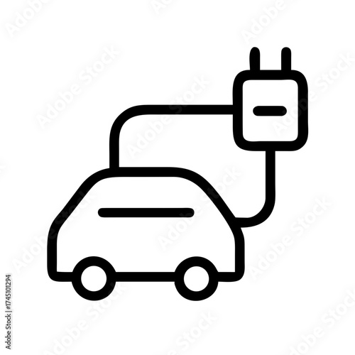 Vector art of electric car charging