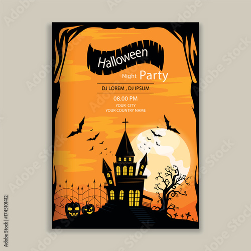 Halloween Night  Party Invitation Flyer 