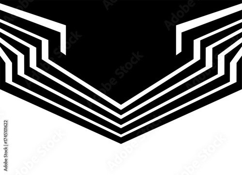 Vector ribbon. design element from thin black broken lines on a white background. Sports pattern for advertising, packaging, sportswear, toys. Striped vector background. Place for text. Label