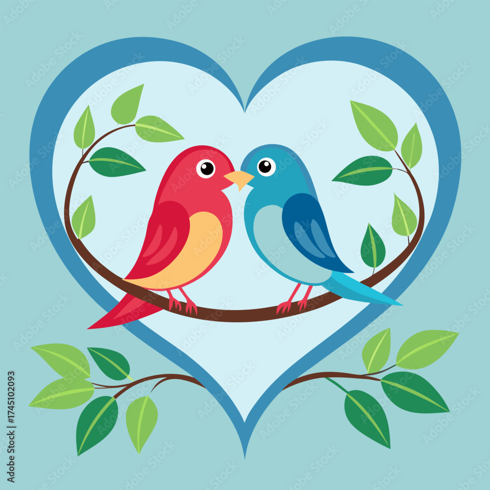 Fototapeta premium two birds on a branch