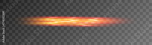 Pulsing red laser line with glow effect and smooth motion blur. Suitable for futuristic elements, data visuals, or animated HUDs. High-resolution asset.
