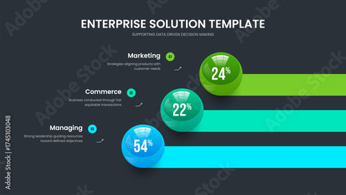 Digital Plan 3 Option Infographic Slideshow Layout. Clean Analysis Three Step Chart Slide Template. Minimal Launch Presentation Design Vector Illustration.