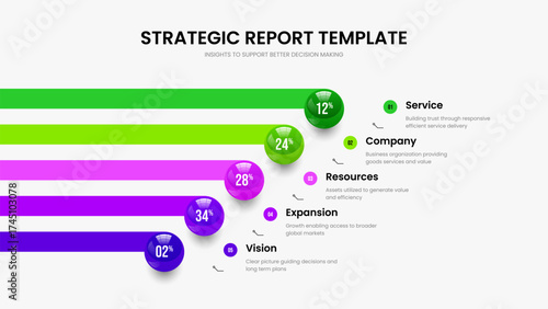 Elegant Briefing Five Option Chart Frame Layout. Enterprise Planning 5 Step Diagram Presentation Template. Science Portfolio Slideshow Design Vector Illustration.