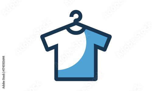 Modern t-shirt icon on a hanger simple apparel clothing symbol clean design