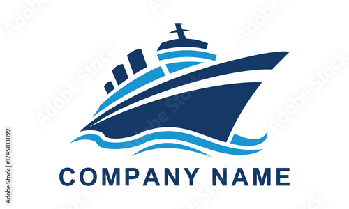 Modern cruise ship logo design maritime travel nautical voyage company branding