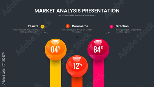 Professional Profile 3 Option Graph Slideshow Layout. Digital Plan Three Element Infographic Frame Design. Business Analysis Presentation Template Vector Illustration.
