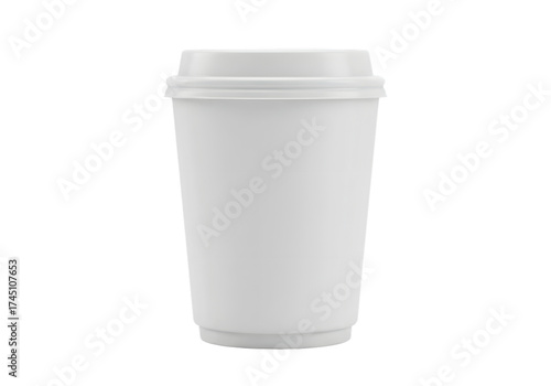 Wallpaper Mural Sleek white disposable coffee cup with lid, perfect for branding and promotions offering a clean, modern canvas for your business. Torontodigital.ca