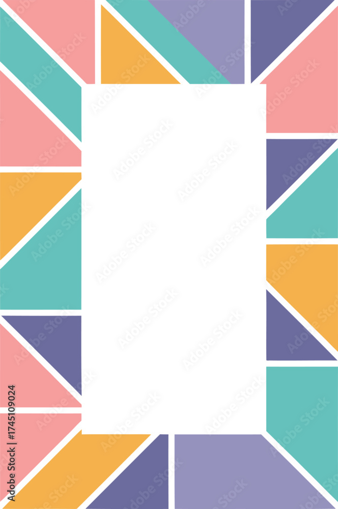 Obraz premium Geometric Frame with Pastel Shapes
