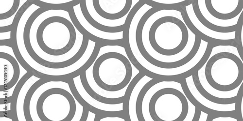 Abstract pattern with circles. Seamless geometric swirl spiral pattern and abstract circle wave lines. Ornament circle overlapping background. Colorful element line pattern.	
