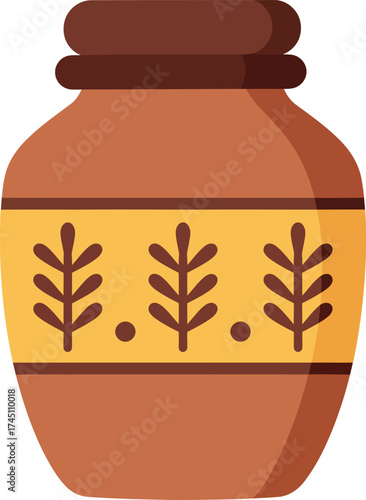 Ceramic Vase with Folk Art Pattern