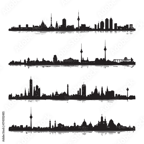 Berlin cityscape silhouette collection