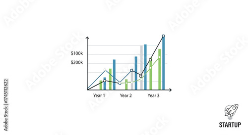 Visualize your startup's impressive growth with this data chart showing year-over-year progress, a perfect asset for presentations and reports