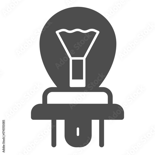 Car lightbulb solid icon, car parts concept. Vector graphics. Light bulb for headlights and signals sign on white background, glyph style icon for mobile or web design.