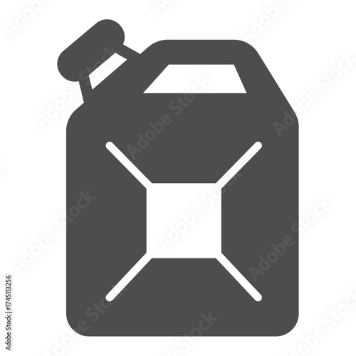 Gasoline canister solid icon, petroleum concept. Vector graphics. Car oil sign on white background, glyph style icon for mobile or web design.