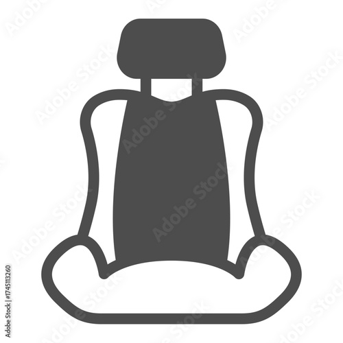 Car seat solid icon, car interior concept. Vector graphics. Chair sign on white background, glyph style icon for mobile or web design.