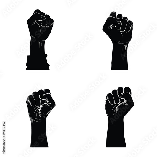 Black lives matter fist silhouette collection