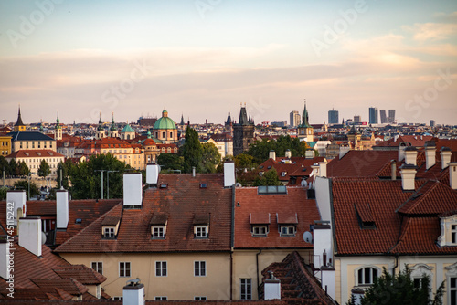 panoramic view of the old prague city