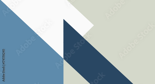 Abstract geometric composition featuring overlapping shapes in various shades of blue, white, and gray, creating a modern design.
