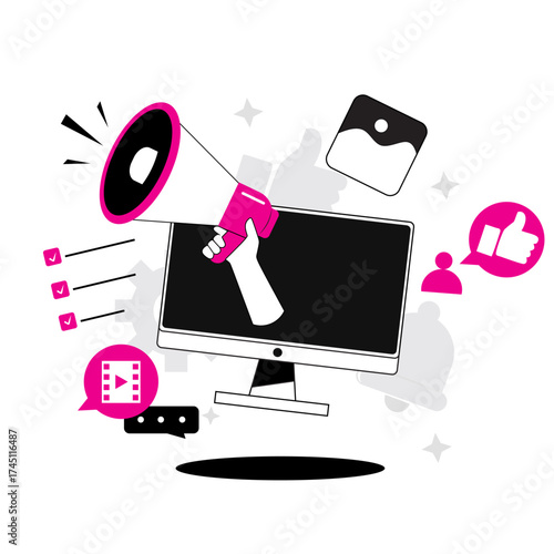 Viral Marketing, Internet Advertising and Online Engagement,Online Promotion and Advertising Strategy concept