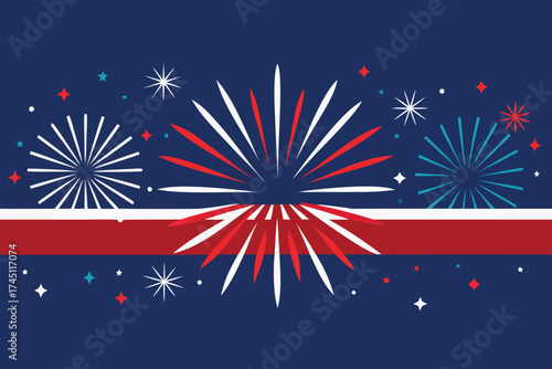 Fireworks on blue background