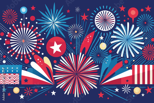 Fireworks on dark blue background