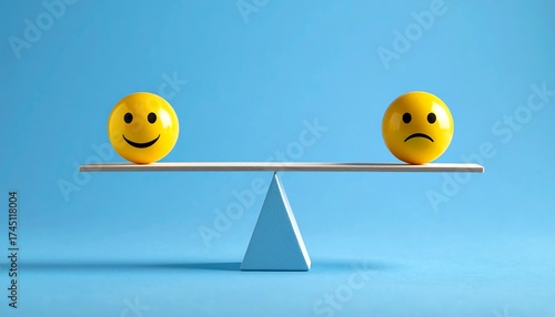 Smiley and Sad Face Balancing on a Teeter-Totter
