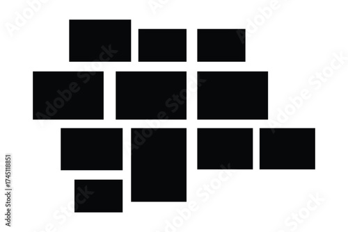 Collage frames for photo . Set of Multi photo collage frame template with grid layout. Rectangle and geometric or square grid empty web background layout. eps 10