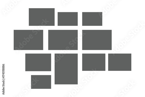 Collage frames for photo . Set of Multi photo collage frame template with grid layout. Rectangle and geometric or square grid empty web background layout. eps 10