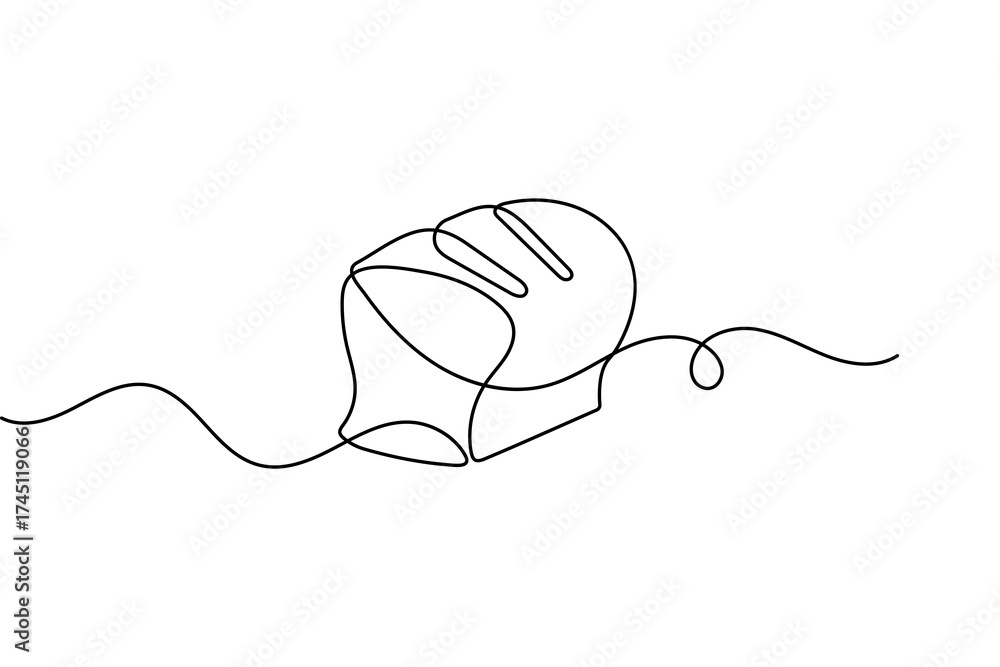 Obraz premium Bread continuous one line drawing minimalist style isolated outline vector illustration 