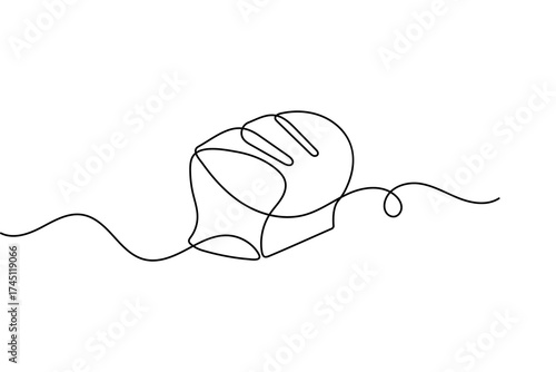 Bread continuous one line drawing minimalist style isolated outline vector illustration
