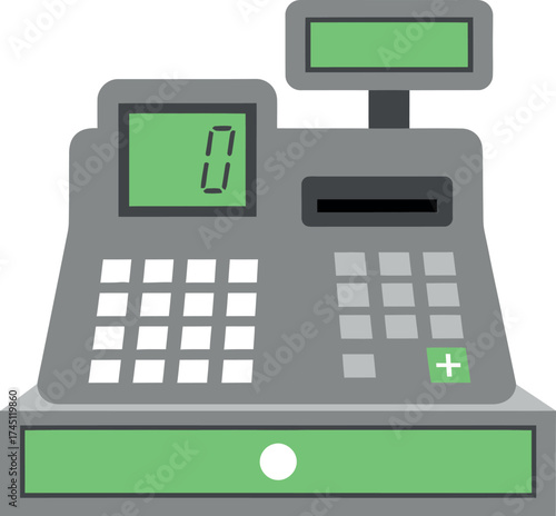 Retro Cash Register Illustration
