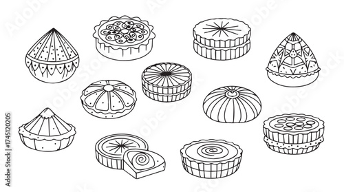 Set of hand drawn rustic woven baskets and containers collection unique traditional craftsmanship vector
