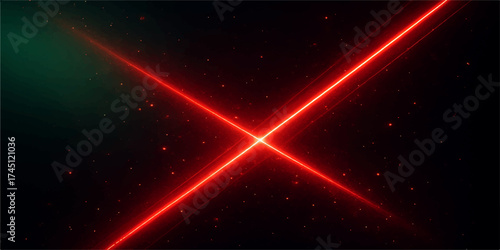 Abstract space background with red star and glowing stars