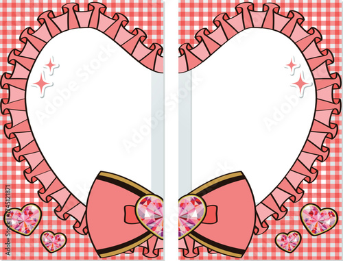 A cute idol, cheki, heart-shaped, polaroid camera, and a connecting love, red / 繋がるラブハートカップルチェキ 可愛い アイドルメイド宿題チェキ 赤