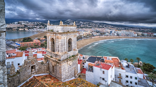 Panoramic View from the Castle, Peñíscola, The Most Beautiful Villages in Spain, Costa de Azahar, Bajo Maestrazgo, Castellón, Comunidad Valenciana, Spain, Europe