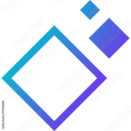 AI generation icon in gradient style. Symbol of artificial intelligence, image creation, and digital technology