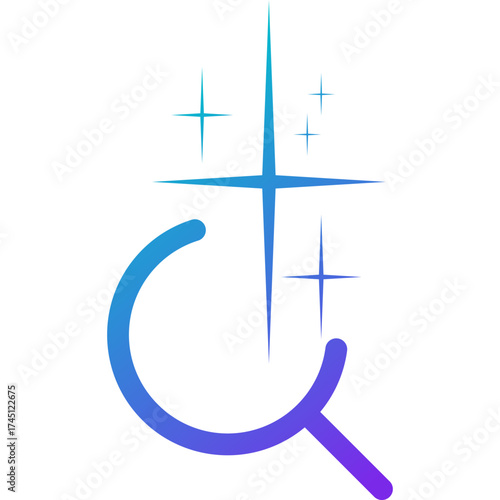 AI generation icon in gradient style. Symbol of artificial intelligence, image creation, and digital technology