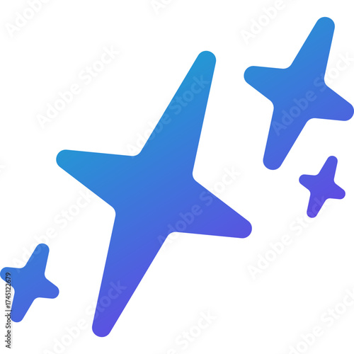 AI generation icon in gradient style. Symbol of artificial intelligence, image creation, and digital technology